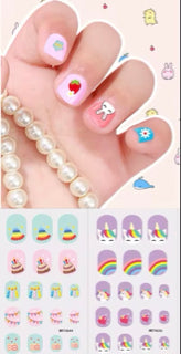 Nagelsticker Einhorn Regenbogen