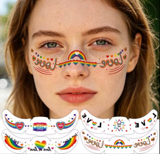 Gesichtstattoo Regenbogen Love