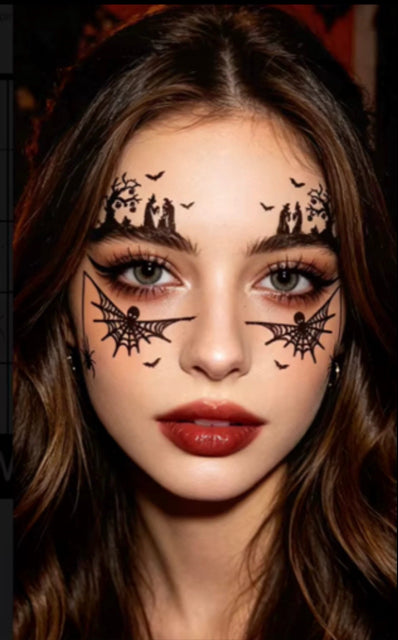 Halloween Gesichtstattoo: Friedhof