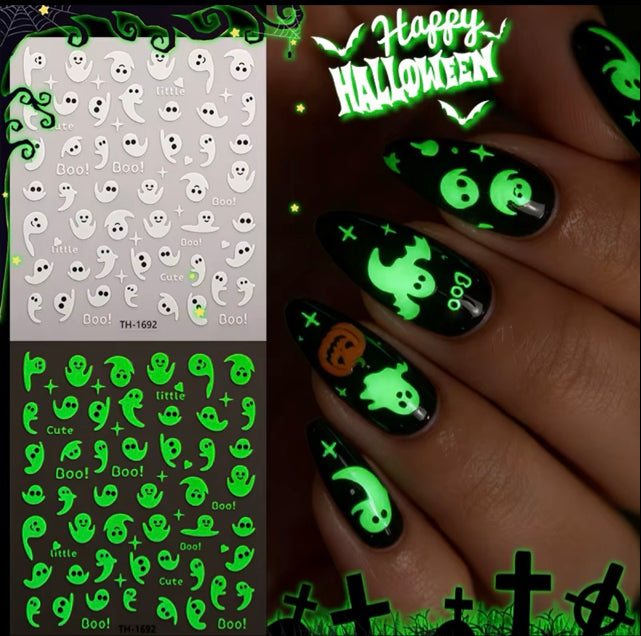 Halloween Nagelsticker: Gespenster